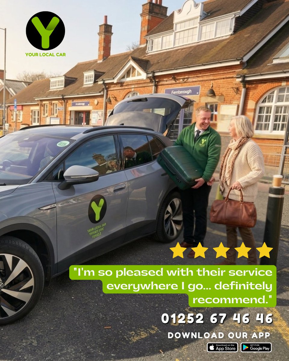 YourLocalCar's tweet photo. From the weekly shop to visiting loved ones, we’re proud to be part of your daily life.🚕 
Whether it's a trip to the station, Frimley Park or a quick run to the vets, we’re the friendly face you can rely on. 
Book in app or call us.
Your Local Car
#FarnboroughTaxis #LocalTaxi https://t.co/8Ud0VUyh3x