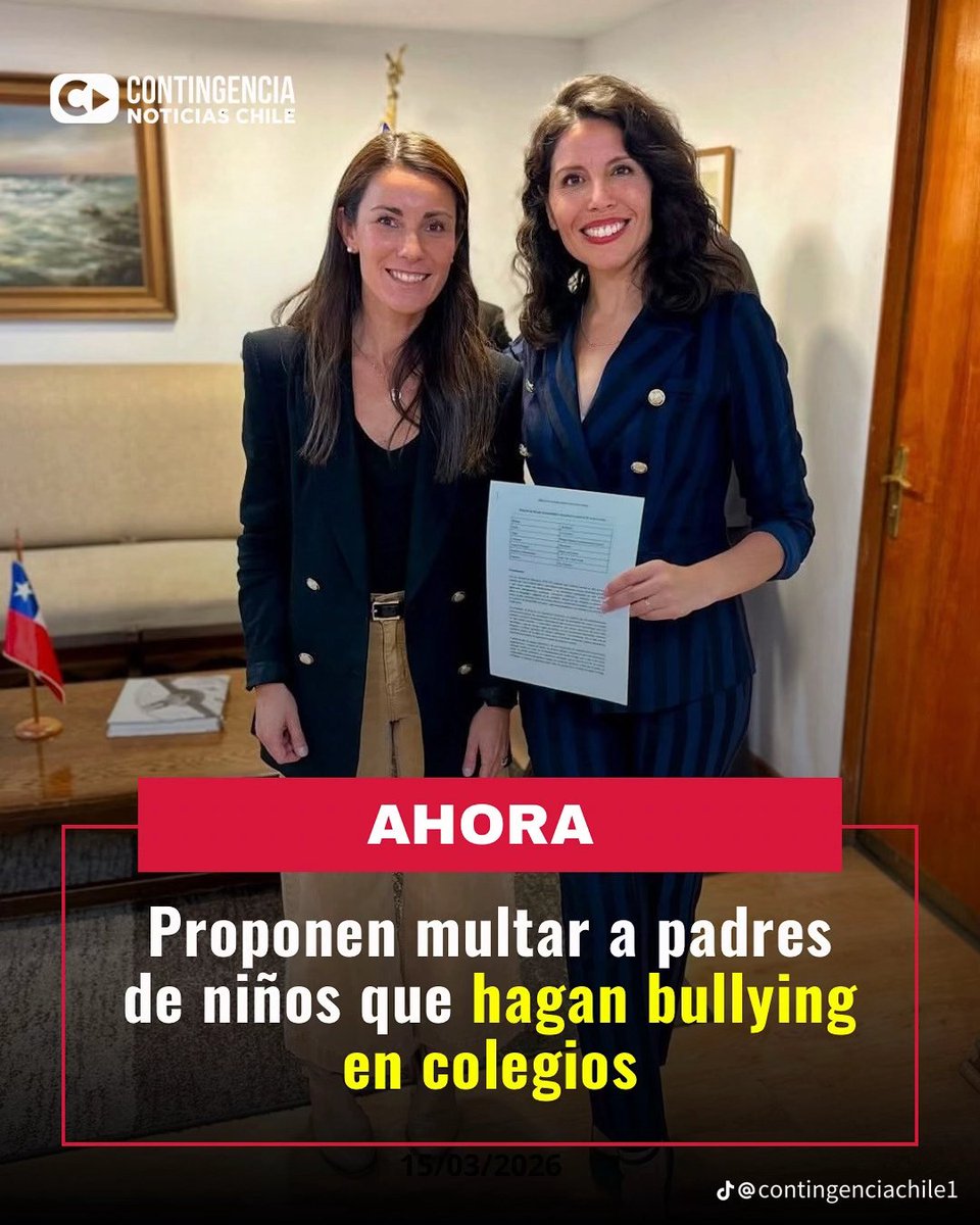 Senadora María José Gatica presenta proyecto para multar a padres o apoderados de alumnos que hagan bullying ...me encanta!!! ✅👍💪
#NoALosMatones
#AlColegioSeVaAEstudiar