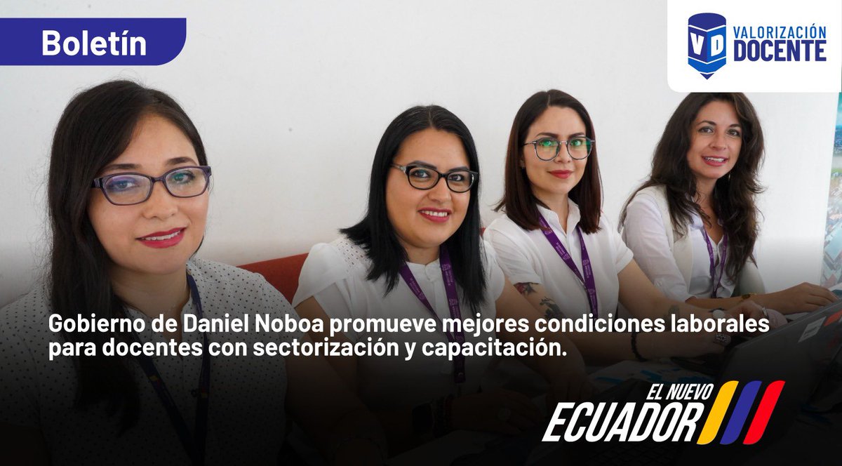 Educacion_Ec's tweet photo. 🗞️[BOLETÍN] El Gobierno Nacional impulsa la #ValorizaciónDocente con un nuevo proceso de Sectorización para el régimen #CostaGalápagos 2026–2027, además de la apertura de cursos en la plataforma #Mecapacito.

🔎 Conoce más ➡️ https://t.co/3Twvv5KfEA

#ElNuevoEcuador https://t.co/0EzlSdC23m