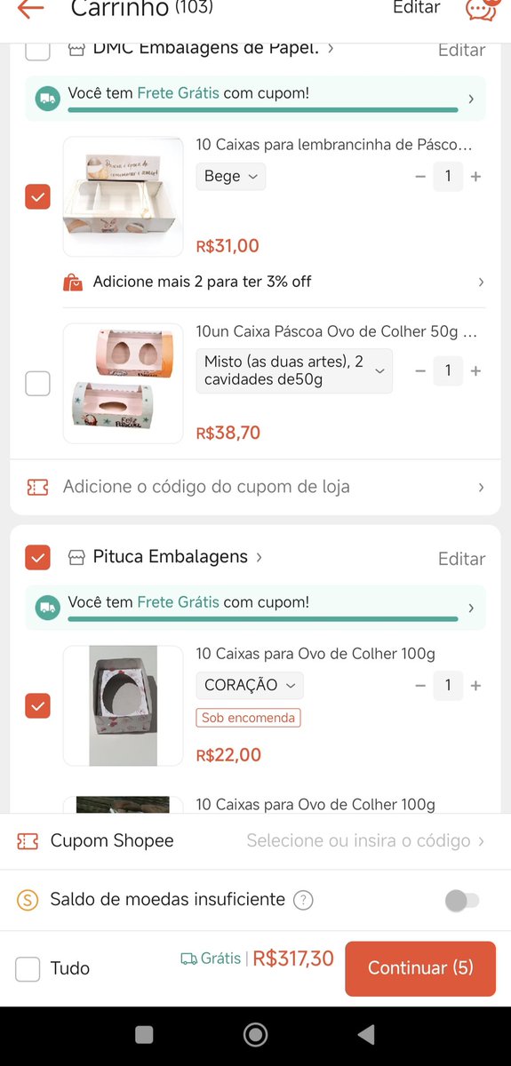 mcquerovinho's tweet photo. @shopee_br Shô, patrocina meu carrinho porque a Páscoa está chegando e meus futuros ovinhos de chocolate ainda estão nus… essas caixas são a roupinha oficial deles. Não posso deixar meus chocolates passando vergonha por aí! ✨ https://t.co/SnT9PWu0aT