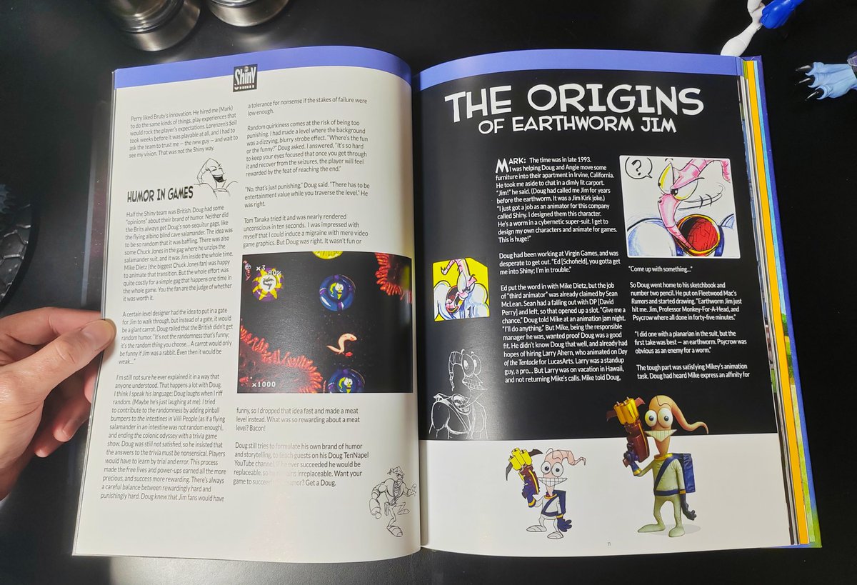 Pixel_2_Pixel's tweet image. Groovy, madafakas! 🪱 Conseguí el libro del Making of de #EarthwormJim. 20 dólares puesto en casa 🍆