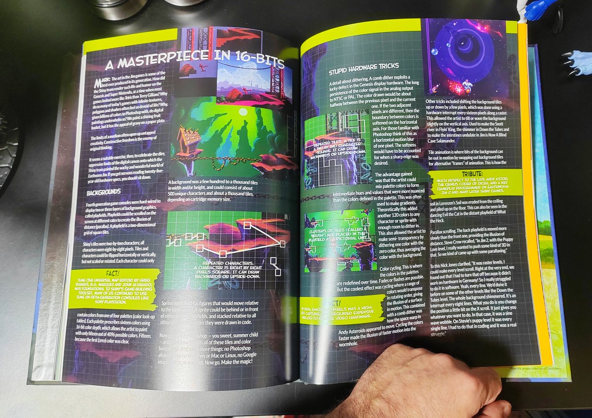 Pixel_2_Pixel's tweet image. Groovy, madafakas! 🪱 Conseguí el libro del Making of de #EarthwormJim. 20 dólares puesto en casa 🍆