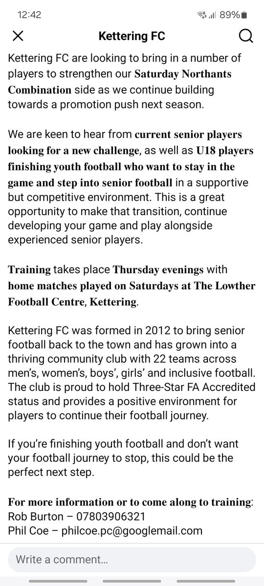 Kettering F.C. tweet media