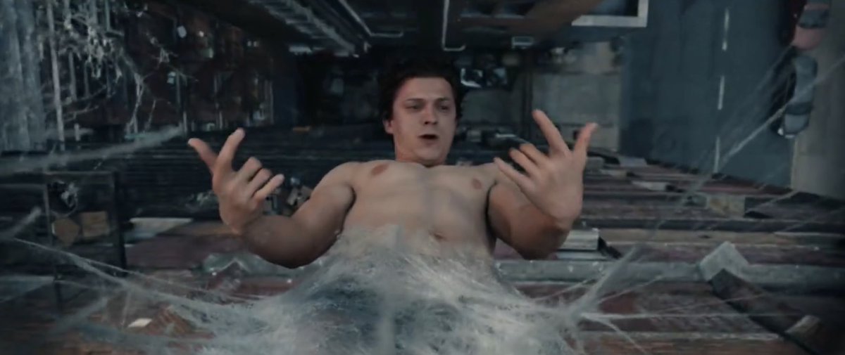 Akhisan_'s tweet image. Ça m’a fais penser à la scène d’ejaculation nocturne avec des toiles du spider man de James Cameron pour la mutation de Peter et c’est sûrement une inspiration