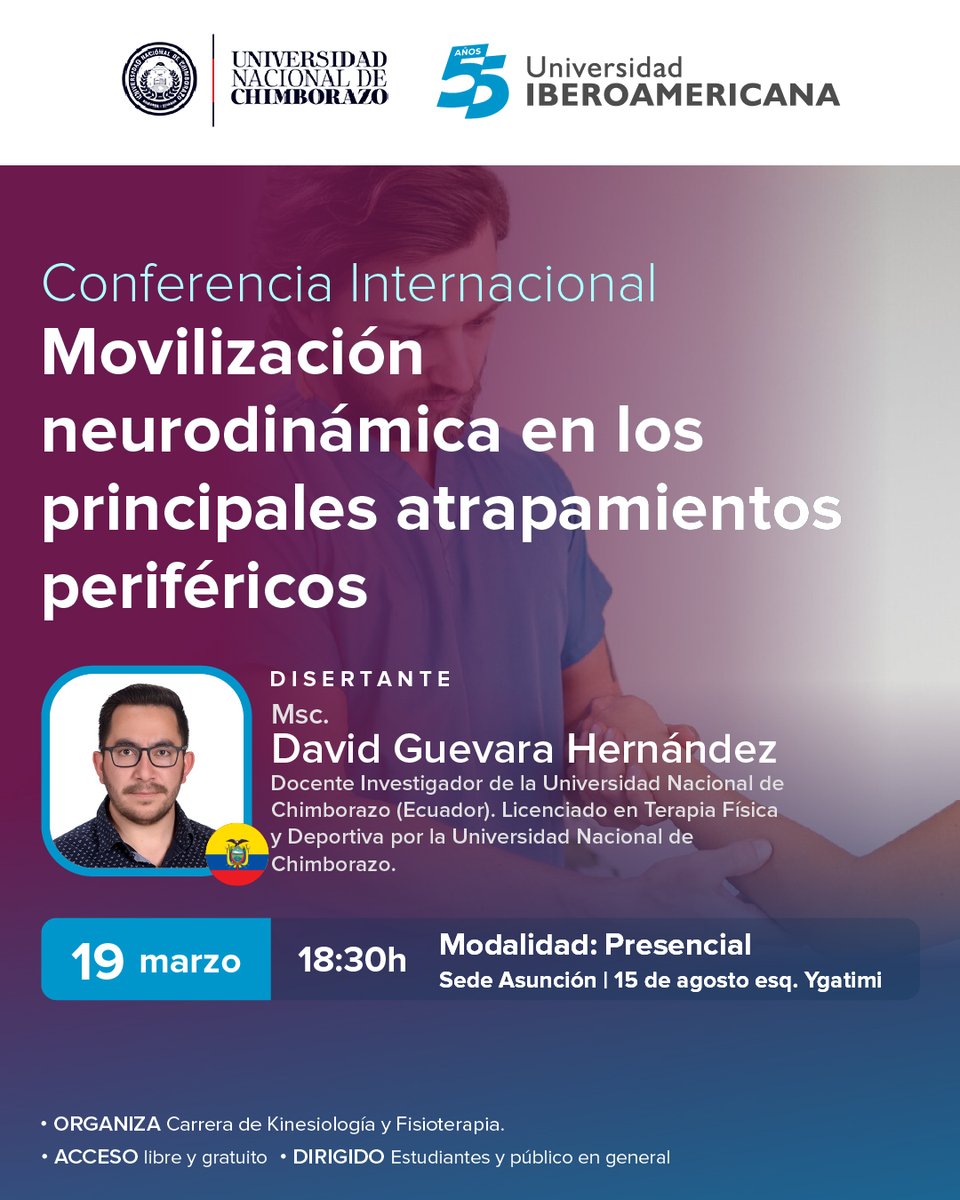 unibepy's tweet image. 💪🏻Te invitamos a una jornada de alto nivel académico con la Conferencia Internacional:❞𝑴𝒐𝒗𝒊𝒍𝒊𝒛𝒂𝒄𝒊𝒐́𝒏 𝒏𝒆𝒖𝒓𝒐𝒅𝒊𝒏𝒂́𝒎𝒊𝒄𝒂 𝒆𝒏 𝒍𝒐𝒔 𝒑𝒓𝒊𝒏𝒄𝒊𝒑𝒂𝒍𝒆𝒔 𝒂𝒕𝒓𝒂𝒑𝒂𝒎𝒊𝒆𝒏𝒕𝒐𝒔 𝒑𝒆𝒓𝒊𝒇𝒆́𝒓𝒊𝒄𝒐𝒔❞.
¡No pierdas la oportunidad de aprender!

#UnibePy