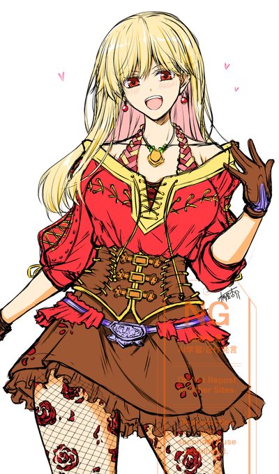 作業時に流れてきたゲーム実況動画で、重ね着衣装がギャルっててかわいかったのでつい描いてみた落書き
#MHWild 