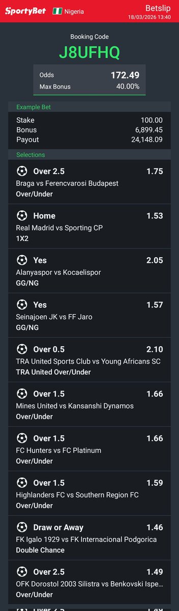 yaabiegbor13764's tweet photo. Hey check out the bet I just placed on Sportybet! https://t.co/Eek8WcP368 https://t.co/VVhPAVY4td