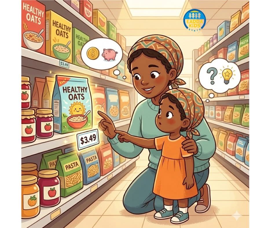 EaddaKids's tweet image. #Money lessons happen in everyday moments.

Next time you buy something, involve your child.
💬 Ask:
“Why do you think this costs money?”

Small conversations today build big understanding tomorrow.

Read more @ eaddakids.com

#TeachKidsMoney #EaddaKids #GlobalMoneyWeek