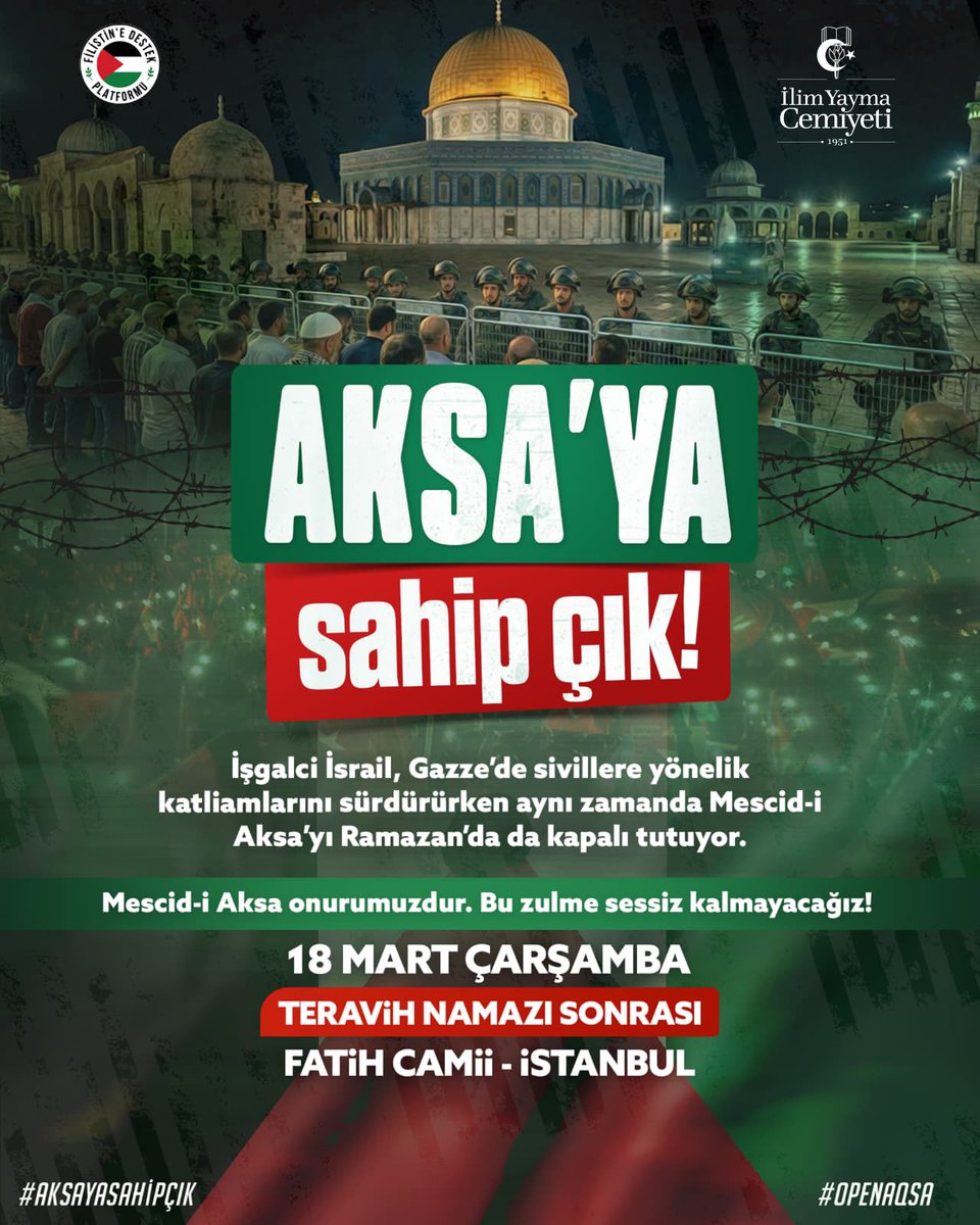 AKSA'YA Sahip Çık!
#OPENAQSA #AKSAYASAHİPÇIK