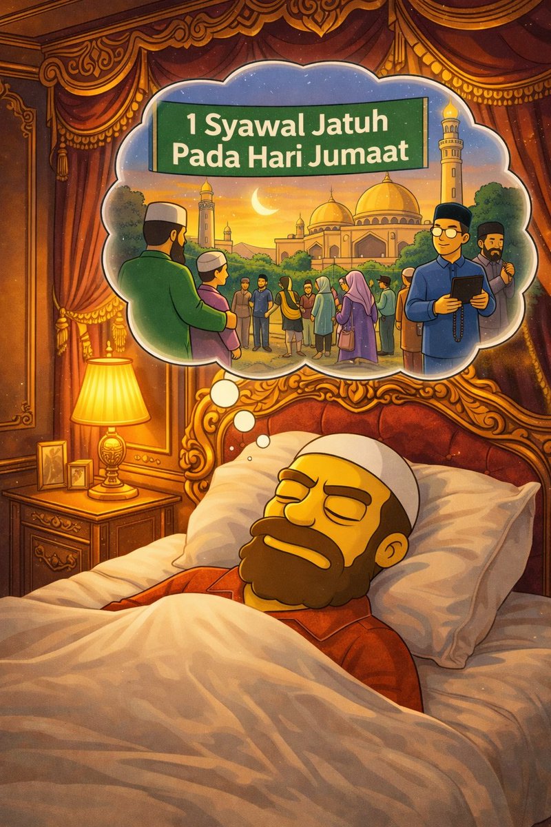 Sekadar Perkongsian. 

Lepas settle Program hari ini. Tok rehat sekejap. Lalu Tok bermimpi bahawa Raya Tahun ini jatuh pada hari Jumaat. 

Walaubagaimanapun, lebih afdhal tunggu Pengumuman Rasmi dari Penyimpan Mohor Besar Raja-Raja pada Esok 19 Mac 2026 | Jam 8 malam. 

Sekian