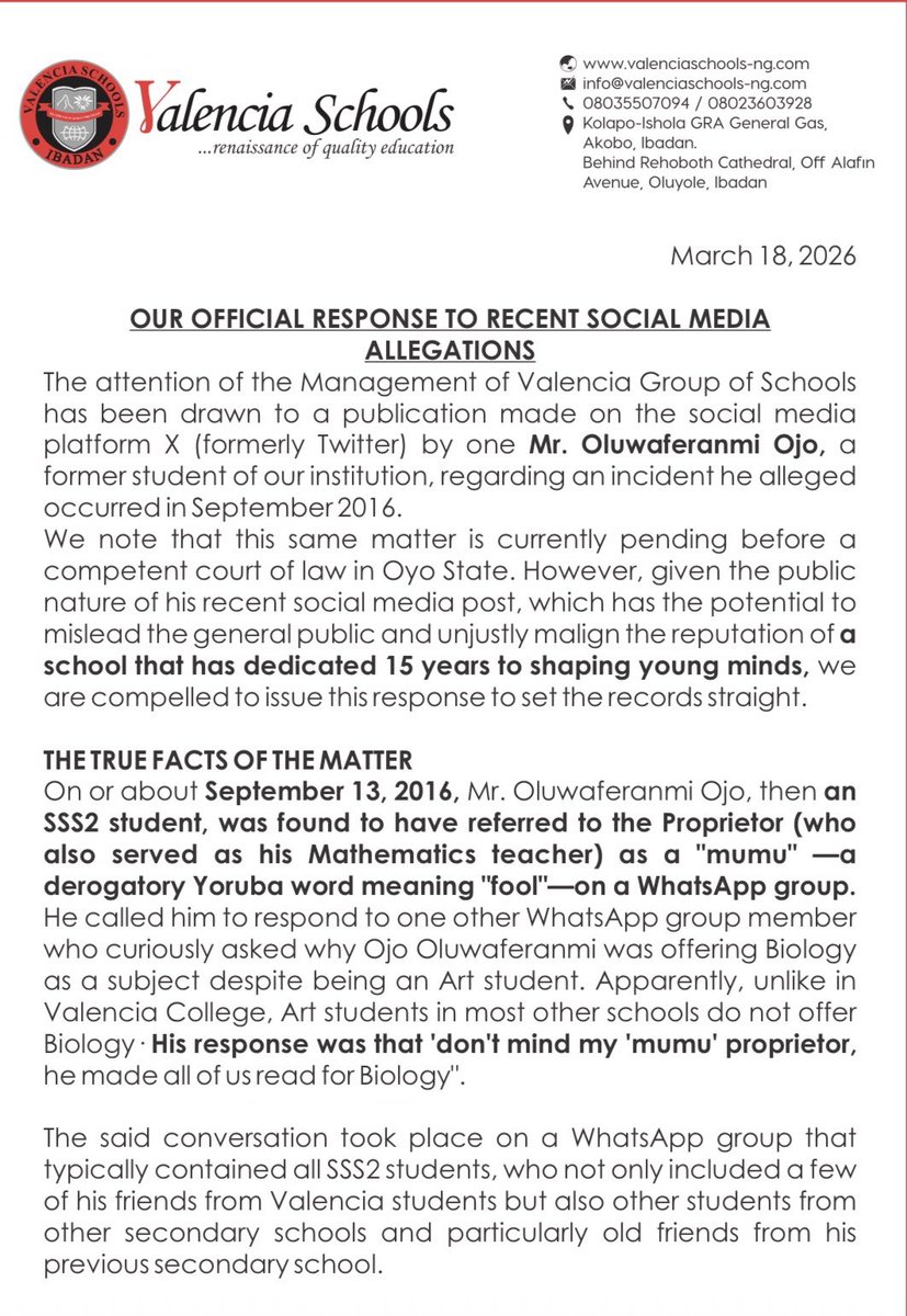 Valencia Schools Ibadan tweet media