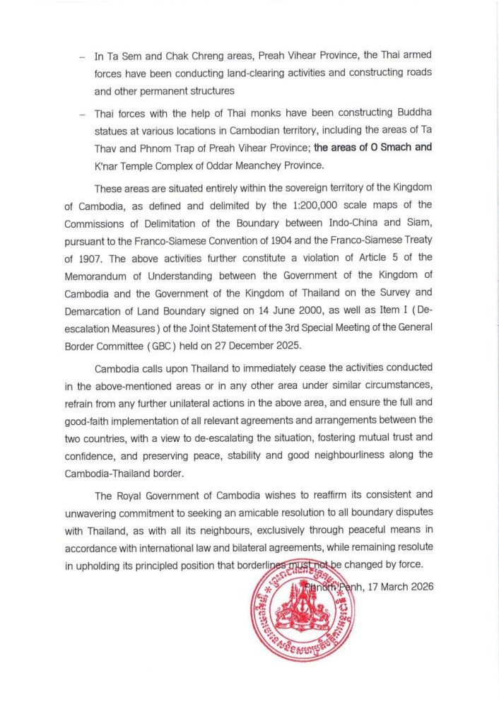 Peace_Palace_KH's tweet photo. Cambodia has lodged another formal protest against Thailand on continued acts of encroachment and unlawful occupation https://t.co/kbyAdwJCek