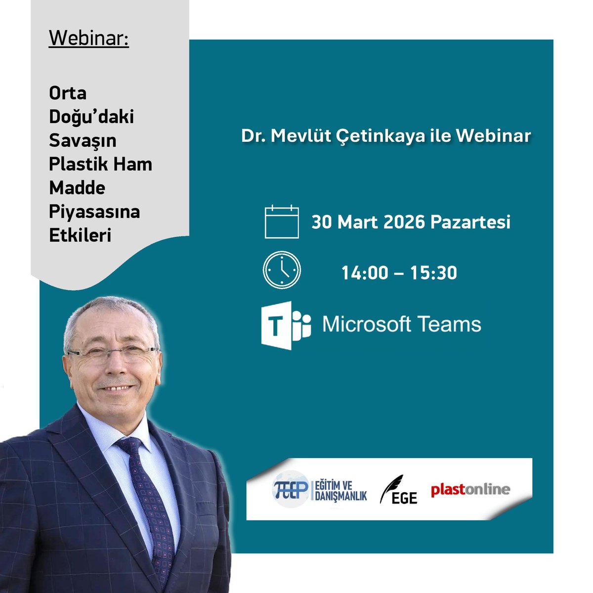 plastonline's tweet image. Orta Doğu’daki sıcak çatışmalar, plastik ham madde piyasasında yalnızca gündemi değil; tedarik süreçlerini, navlun maliyetlerini ve fiyatlama davranışlarını da doğrudan etkiliyor.

Özel webinarımıza bekleriz. 

webinar.plastonline.com 
.
#petrokimya #plastikhammadde #polimer