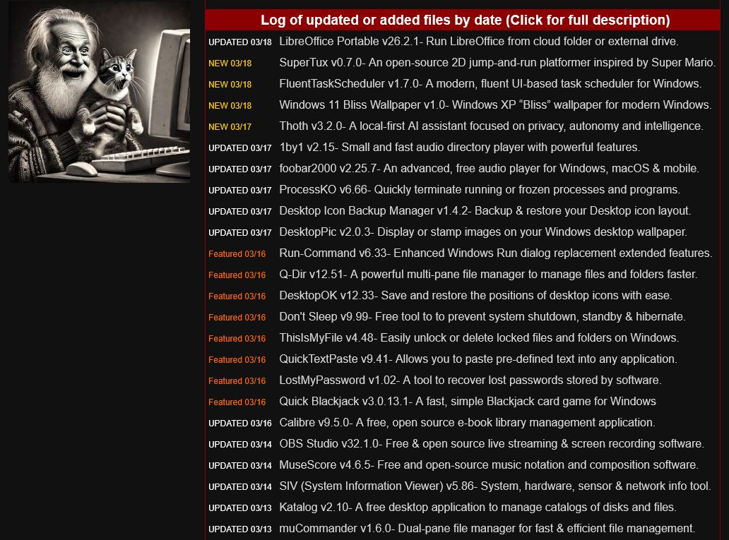 GeekOnTheLoose's tweet image. Check out the cool Windows wallpaper we added! 😍 
Today's list of free/clean software 
from OlderGeeks.com
No ads - no crapware - no b.s. since 2008! 
Missouri Ozarks, USA

#tech #computers #software