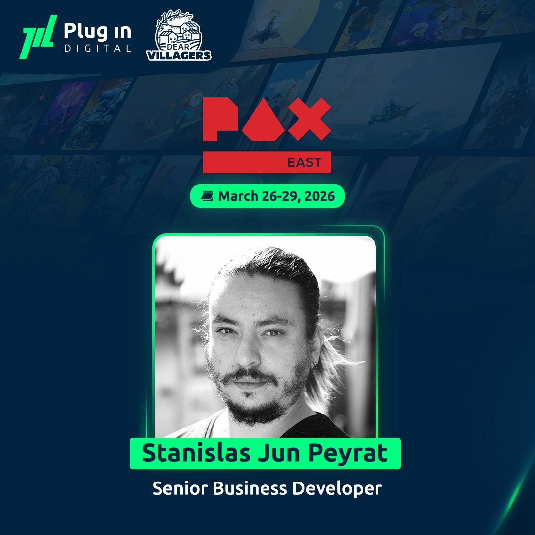 plugindigital's tweet photo. Our Senior Business Developer @JunShout will be at @pax East next week! Feel free to reach out to him for any matter regarding game distribution &amp; publishing, as he'll also be representing @DearVillagers' scouting team. 👀 https://t.co/5lFqTC6ywB