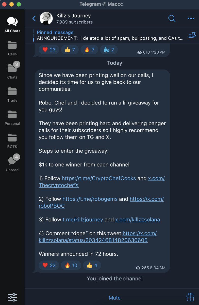maccc94's tweet photo. @TheCryptoChefX @killzzsolana @roboPBOC Done!   

Man, have been sidelined all year but watching @TheCryptoChefX make banger calls has been very fun to watch! Hope to get back into it regardless of a win. Keep it up brother!

@SolFunk94 check em out! https://t.co/JG21seracw