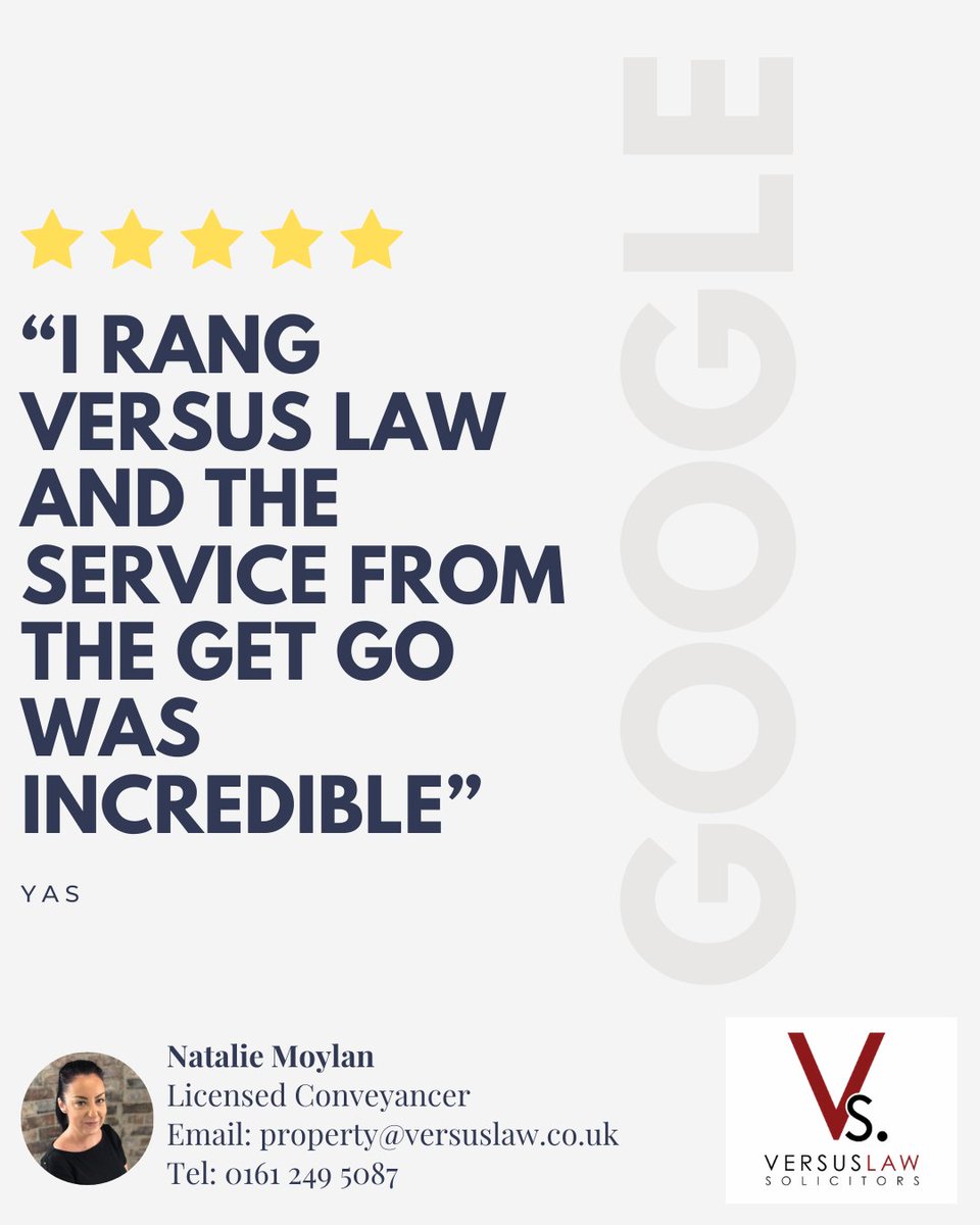 versus_law's tweet image. 📞 Ready for a better conveyancing experience? Call 0161 249 5087
🌐 Get your FREE quote: versuslaw.co.uk

#HappyClient #Conveyancing #StressFreeMove #5StarService