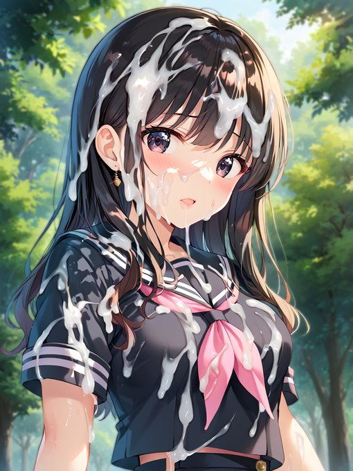 セーラー服に精液ぶっかけ 