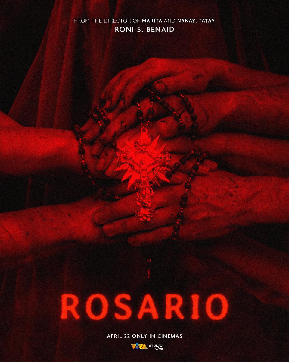 cinemabravoph's tweet photo. 'PUTULIN ANG ROSARIO, PUTULIN ANG KAMALASAN'

JUST IN: First poster for new supernatural horror 'Rosario', starring Aubrey Caraan and Lance Carr in their first film together. From the director of 'Marita' and 'Nanay, Tatay', Roni S. Benaid. Opens April 22 in PH theaters from VIVA Films.

#LanceBrey #AubreyCaraan #LanceCarr #Rosario