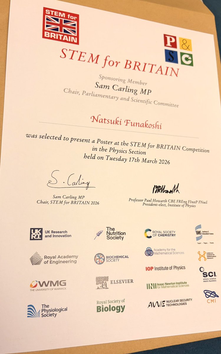 n_funakoshi's tweet photo. I was shortlisted for STEM for BRITAIN and gave a poster presentation at the Palace of Westminster🇬🇧✨

A truly valuable experience, including interacting with Members of Parliament!
#STEM4Brit https://t.co/BEh6qKuNjn
