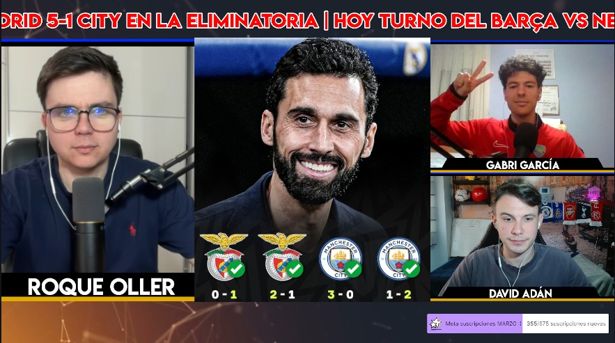 ⚔️ ¡EMPEZAMOOOOS!

⚪️ El MADRID gana al CITY  (1-2) y se clasifica a CUARTOS de Champions
🤷‍♂️ ¿Qué conclusiones sacamos del partido?
🔵🔴 El BARÇA se la juega hoy en casa vs Newcastle
🔴⚪️ ¿Cómo saldrá el ATLETI vs Tottenham?

💜 twitch.tv/agorafutbol