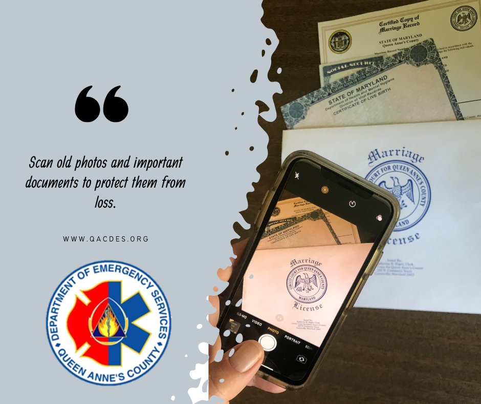 Flood waters can damage important papers. Store critical docs in a waterproof container or electronically. #FloodSafety