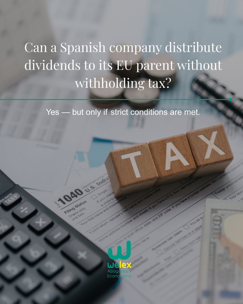 🇬🇧 At Welex, Lawyers and Accountants, we regularly advise international groups on the Spanish tax implications of cross-border dividend distributions.

👉 Visit our blog to learn more: welex.es/spanish-subsid…
