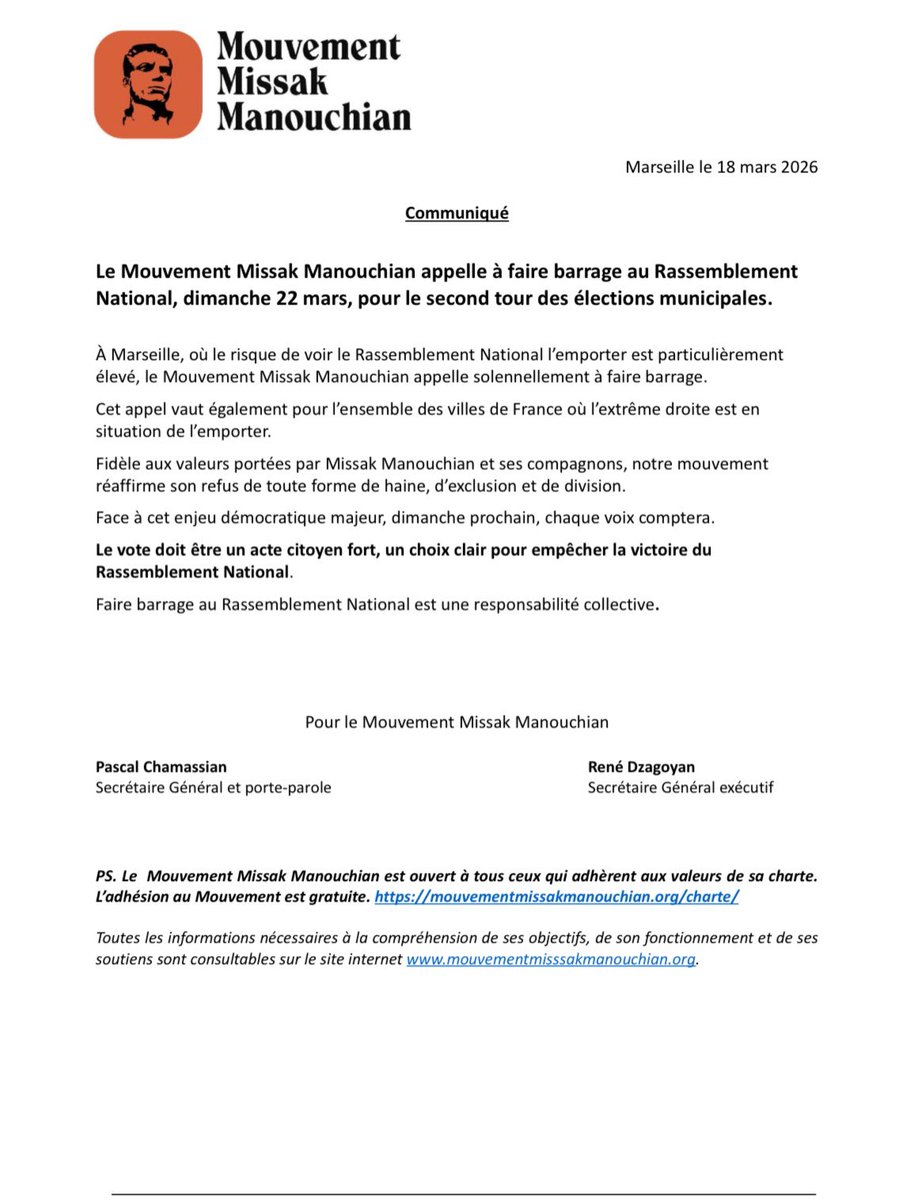 Mouvement Missak Manouchian tweet media