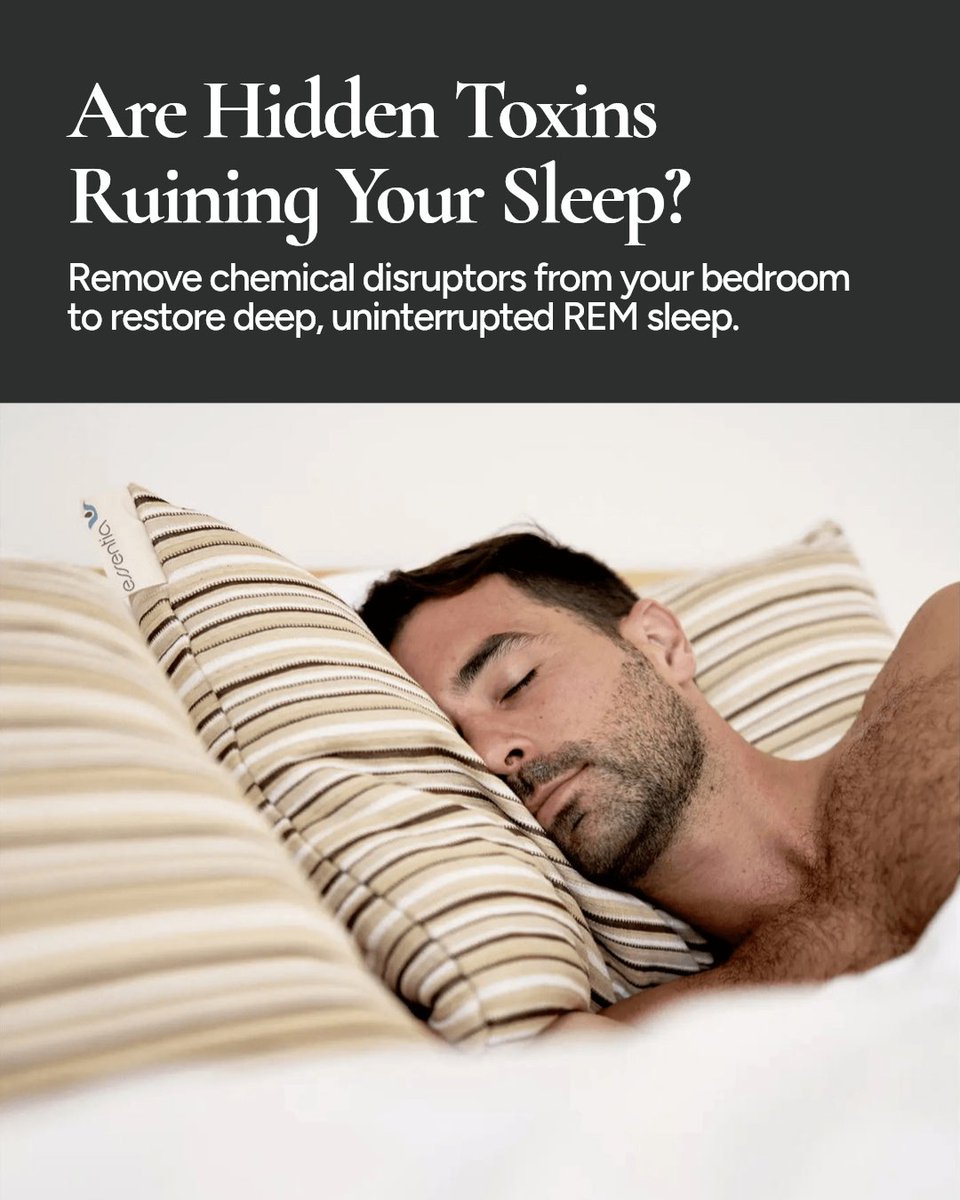 Essentia's tweet photo. Are hidden toxins sabotaging your sleep quality? Eliminating chemical disruptors and allergens from your bedroom can deepen REM and restorative sleep. Creating a toxin-free sanctuary is the first step to waking truly refreshed. https://t.co/YA6kBxiTmG