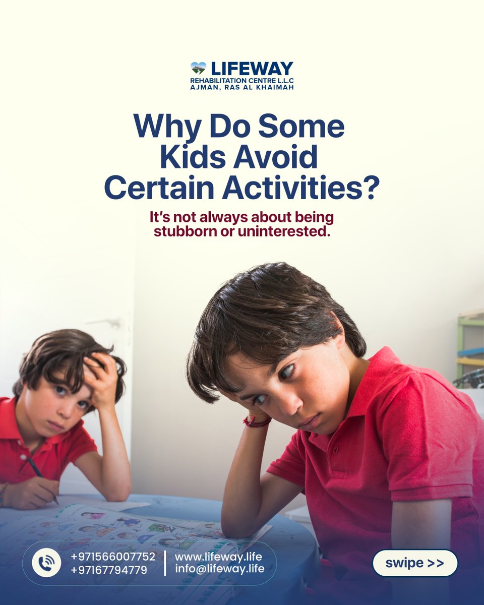 LifewayAjman's tweet image. If your child avoids certain activities, pause before labeling it as disinterest.
It could be balance issues, weak motor skills, or sensory sensitivities.
#childdevelopment #occupationaltherapy #parentingawareness #sensoryprocessing #kidsdevelopment #childbehaviour #parentingtips