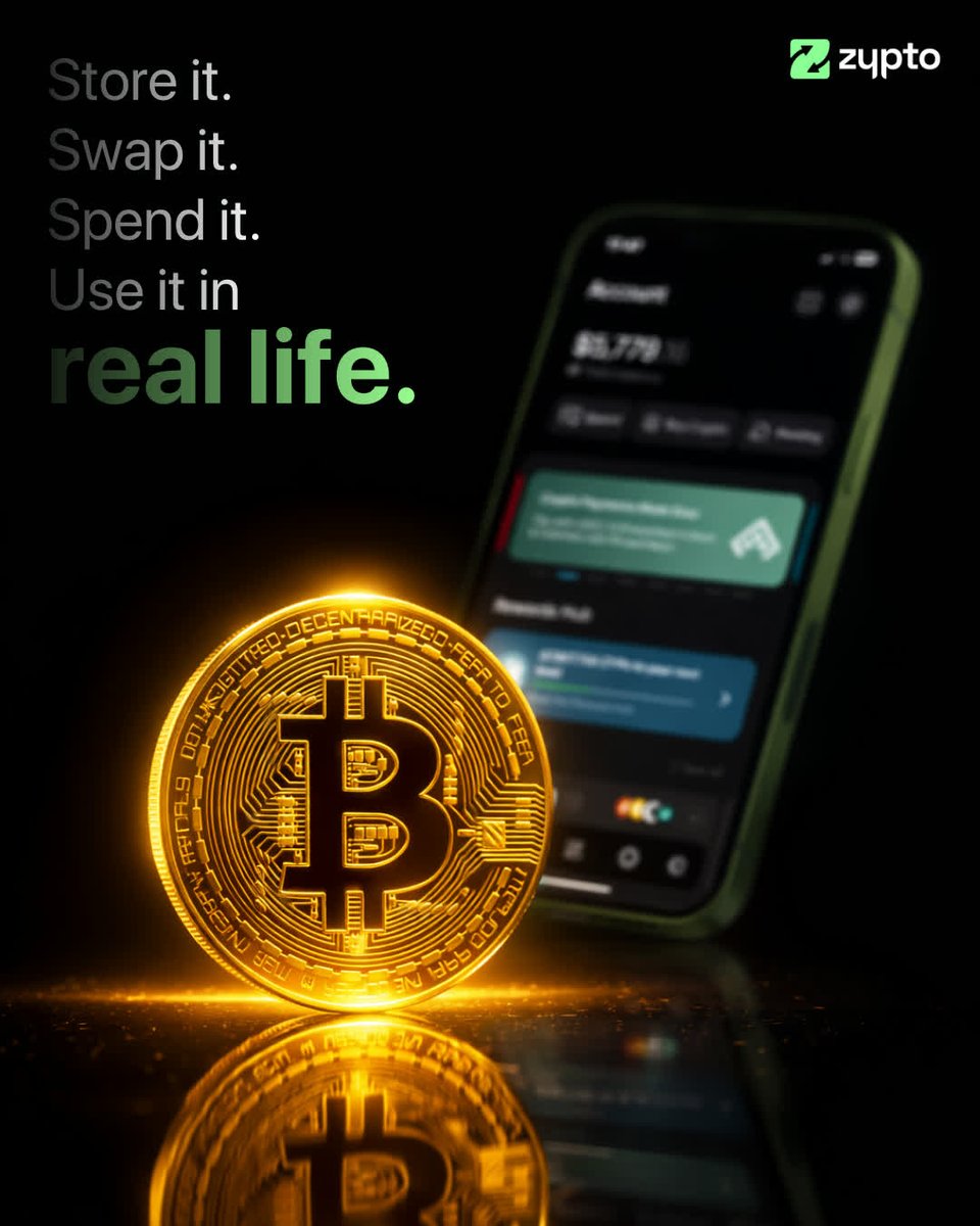 Everyone wants in when Bitcoin starts moving.
But once you're in… how do you actually use it the easy way?

That's where Zypto App comes in.

Store it.
Swap it.
Spend it.
Use it in real life.

#FreeYourMoney with Zypto