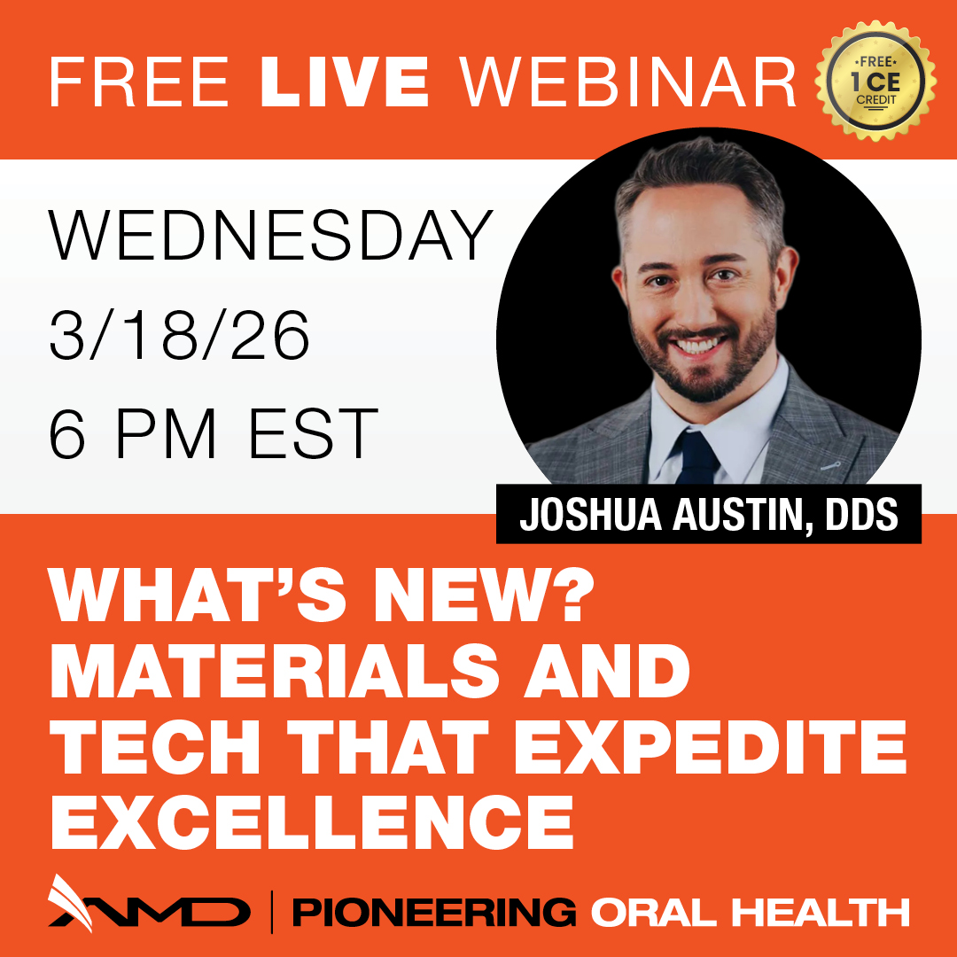 Join us tonight!

Dr. Joshua Austin, editorial director of "Dental Economics" magazine, will be discussing which of the latest dentistry trends are hype and which might add real value to your practice. 

Register now: zurl.co/yNG0x