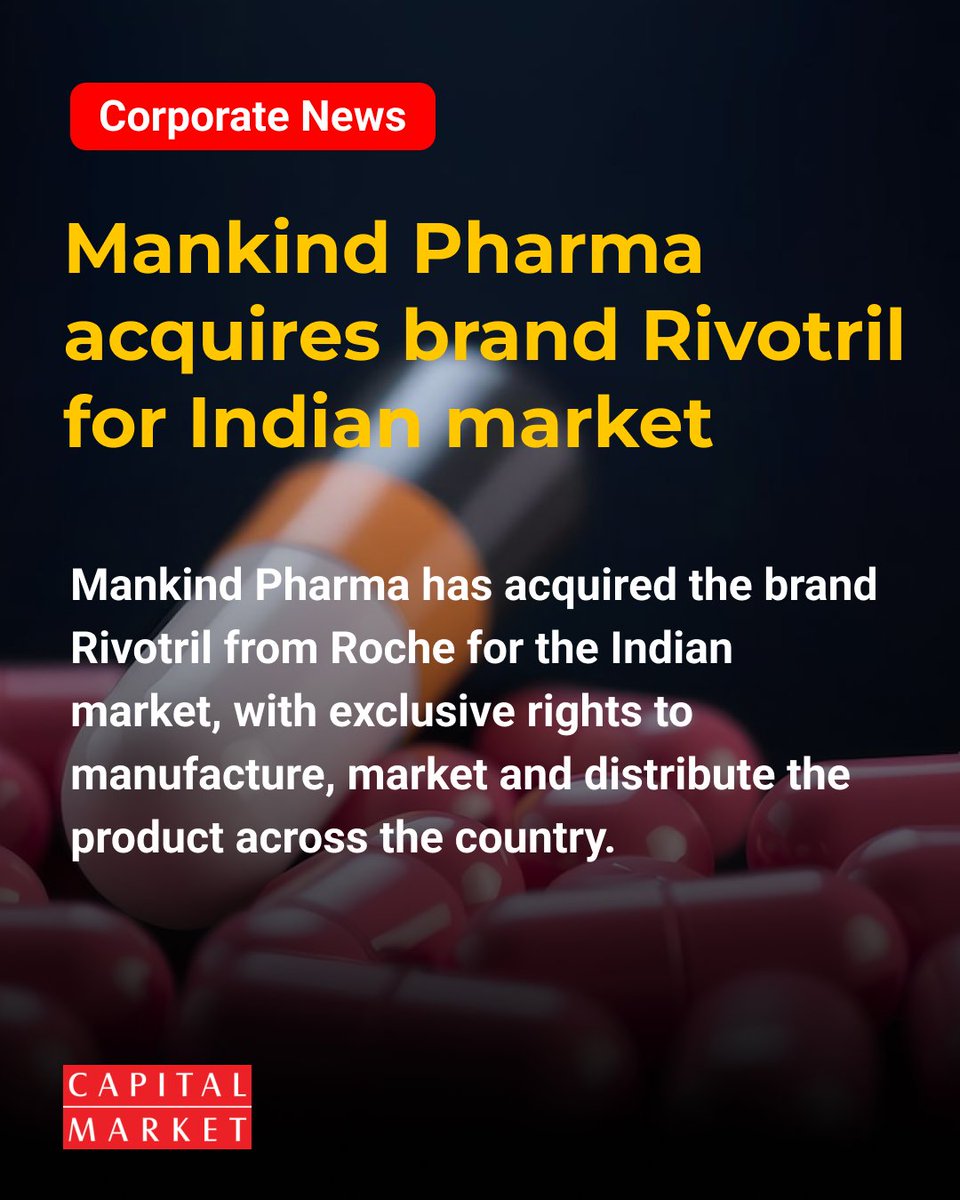 CapitalMarket17's tweet photo. #MankindPharma #Roche #Rivotril #PharmaDeal #IndiaPharma #HealthcareIndia #PharmaNews https://t.co/EpgkR5RTXv