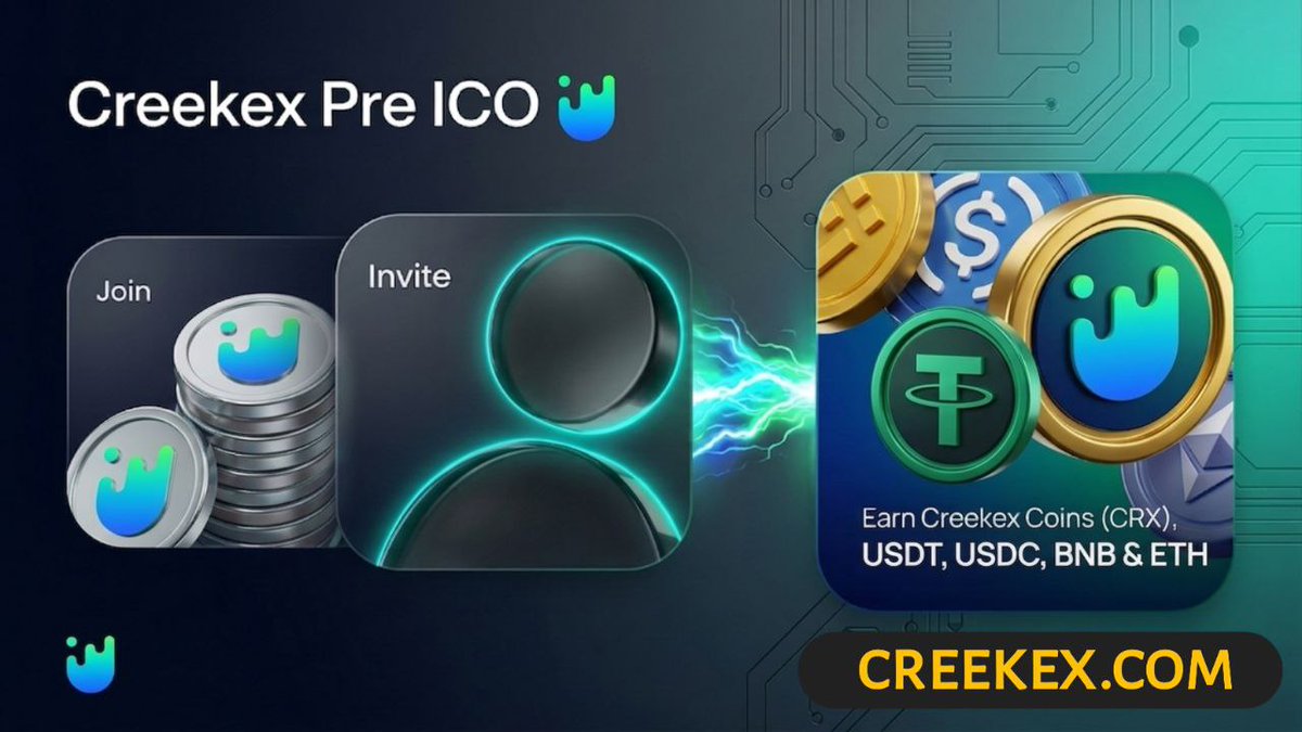 🚀 Earn $ETH, $BNB, $USDT, &amp; $CRX !

Want to stack crypto just by sharing a link? 

The Creekex Affiliate Program is live! 💸

Here’s how to get paid:

1️⃣ Go to creekex.com 🌐
2️⃣ Copy your unique Referral Link.
3️⃣ Share it everywhere—Twitter, Telegram, Discord, or