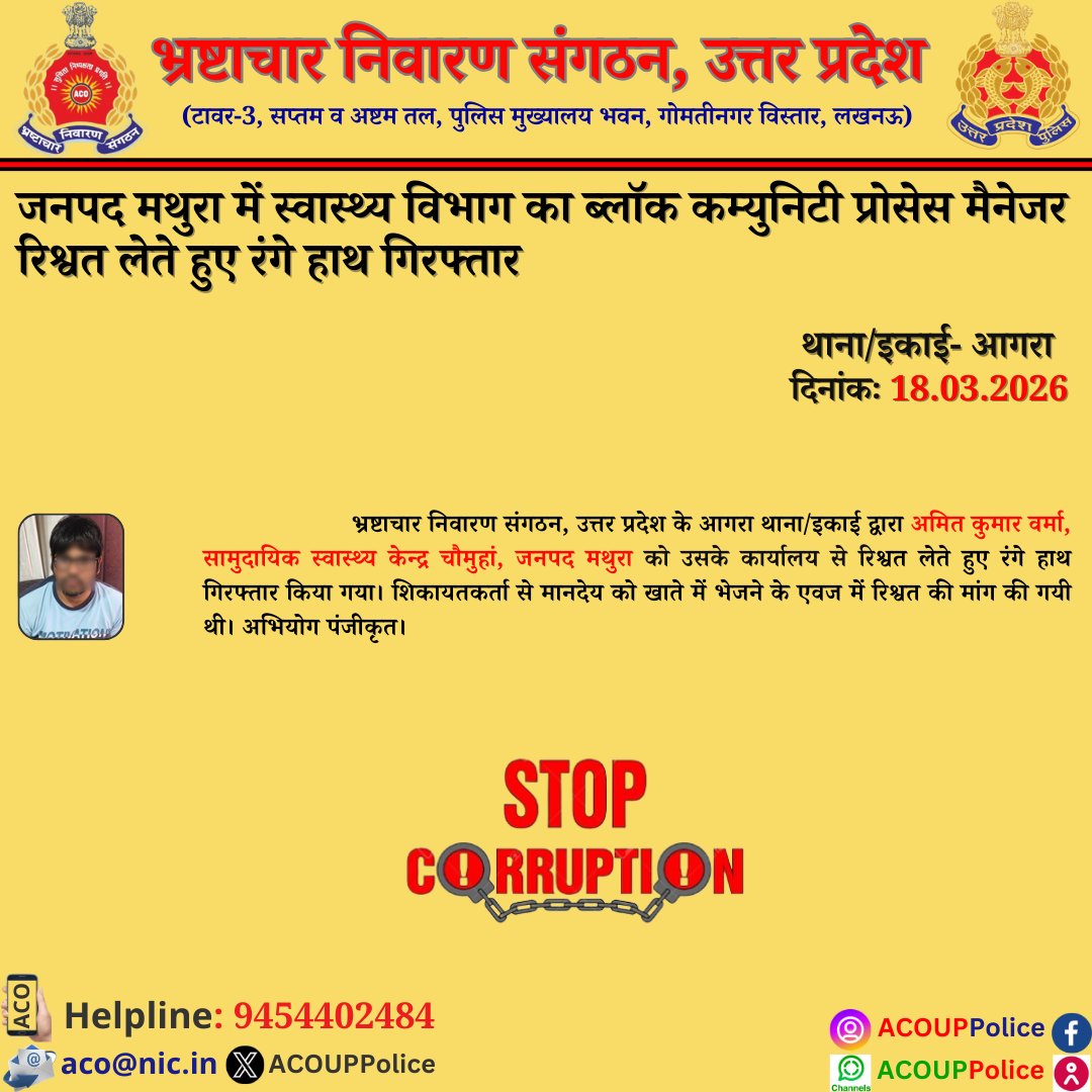 Anti Corruption Organisation, UP. tweet media