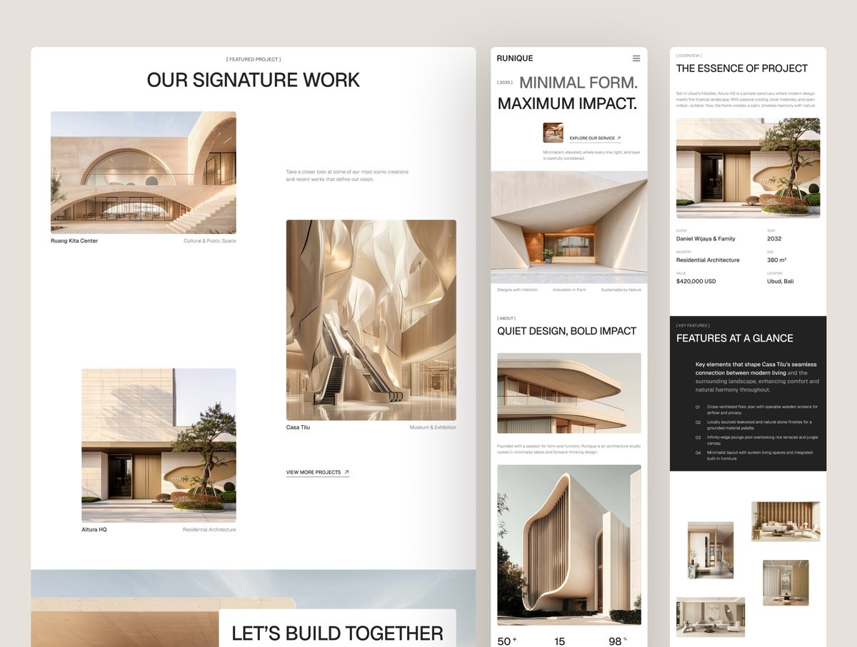 peterdraw's tweet photo. Where Architecture Meets No-Code ✨

Runique showcases architectural works through a modern, minimal design built entirely with Webflow. The no-code approach allows seamless updates, responsive layouts, and full control without complex development.

View More : https://t.co/rELLMtH80E

#webflow #nocodedesign #architecture #architecturefirm #interiordesign #homedecor #webdesign #website #uidesign #webflowtemplate