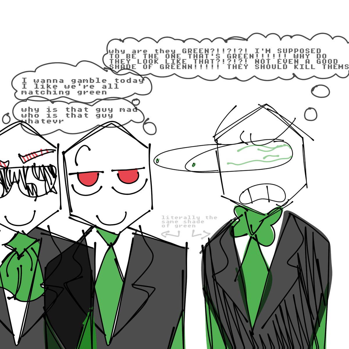 silver65798's tweet photo. Happy St. Patrick day everyone!! Well, battat isn't really having a happy day though... Always mad I guess.
#DELTARUNE #battat #pippins #stpatrickday #yay https://t.co/1ZdOEGd8gp