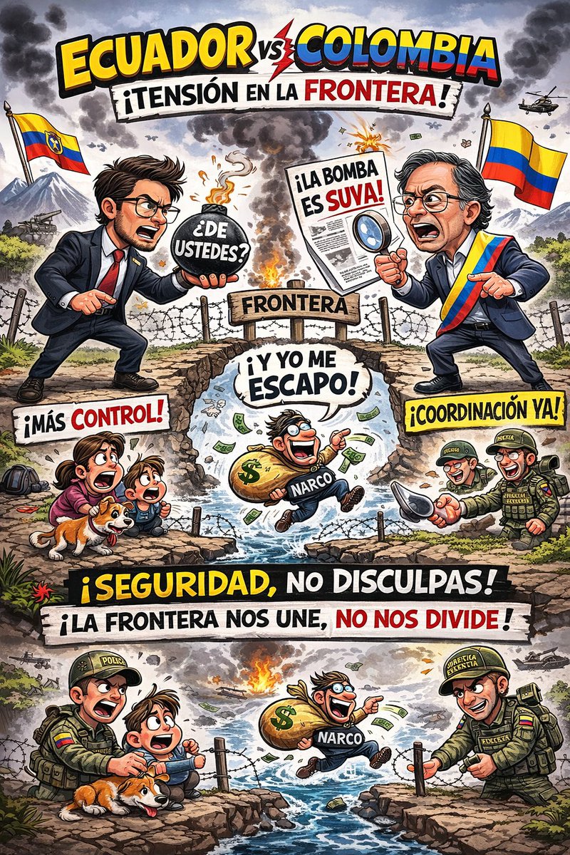 💥 Mientras Daniel Noboa y Gustavo Petro se señalan, la frontera arde… y el crimen se pasea como dueño de casa.