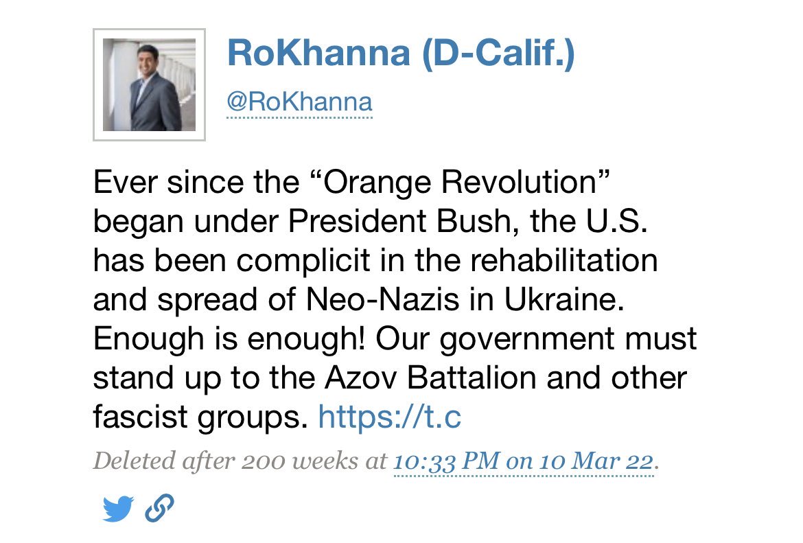 Ask a NATO leftist why Ro Khanna deleted this tweet and watch how fast they flee the conversation or block you
