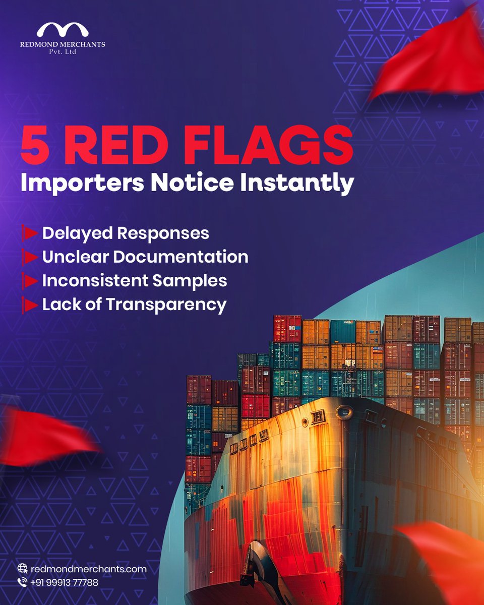 RedmondMerchant's tweet image. Redmond Merchants ensures consistency at every stage — from sourcing to shipment.

Let’s build a reliable supply chain
📩 redmondmerchants.com
📞 +91 99913 77788

#ExportExcellence #B2BTrade #RedmondMerchants #GlobalSupply #TrustedPartner