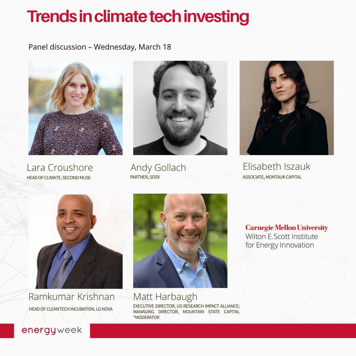 CMUenergy's tweet photo. Today's Investor Day at CMU Energy Week features four robust panel discussions. 
Explore the Energy Week schedule⬇️
https://t.co/4pvFrsF6LB https://t.co/RUIxBm9Knm