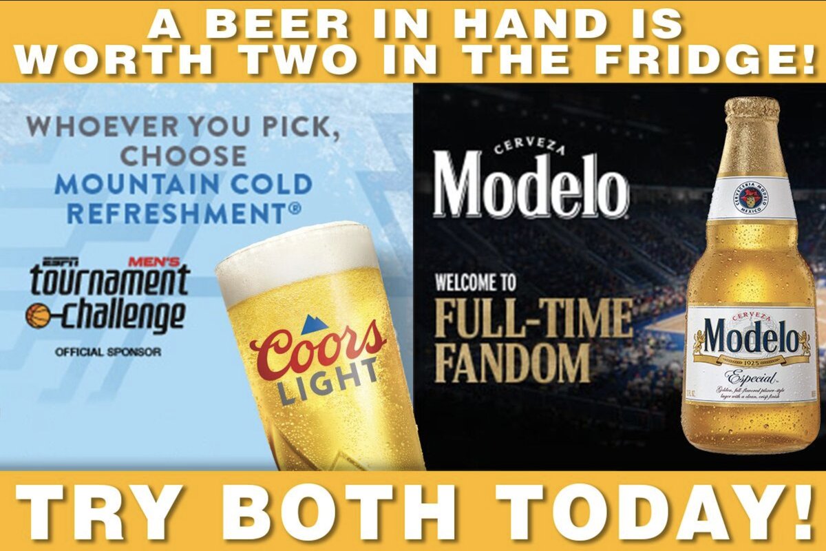 It’s March Madness time—and it would be madness not to grab some delicious brews to watch the showdowns with. Coors Light and <a href="/ModeloUSA/">Modelo USA</a> are the best beers to go along with your bracket, bringing crisp, clean flavor with every sip. 

#CBC #MarchMadness #Modelo #CoorsLight