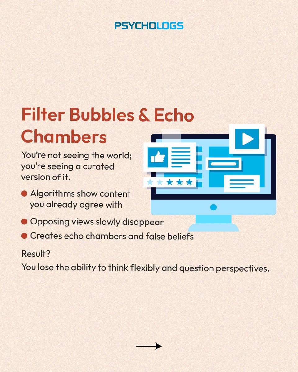 PsychologsIndia's tweet photo. Are you choosing your content… or is it choosing you?
From dopamine-driven scrolling to filter bubbles and emotional AI, algorithms are quietly shaping what we see, feel, and believe.
https://t.co/3ST5t9GBBN
#Algorithm #DigitalPsychology #TechAwareness #MindAndMachine https://t.co/GstJePeHhZ
