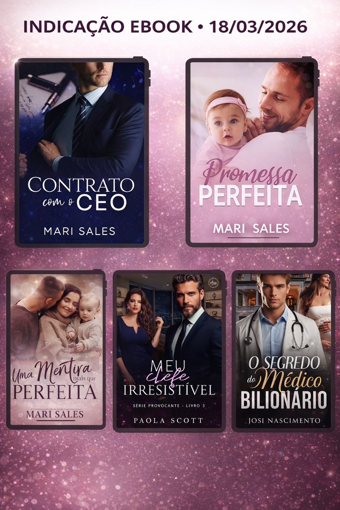 📚 Indicação de hoje!
🔗 Contrato com o CEO
amzn.to/4lxZMOS
🔗 Promessa Perfeita 
amzn.to/4beyw4E
🔗 Uma Mentira Mais Que Perfeita
amzn.to/4uAt9o1
🔗 Meu Chefe Irresistível
amzn.to/4sTHHgN
🔗 Segredo Bilionário
amzn.to/4rCLGgy