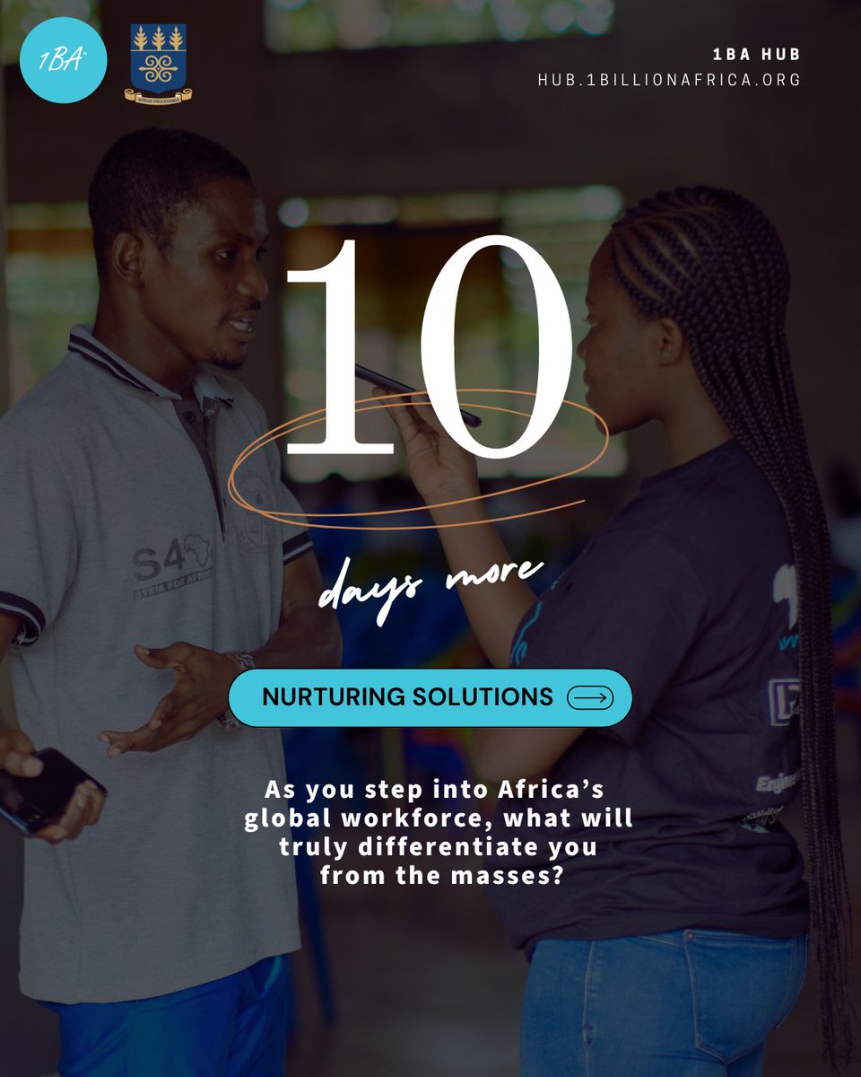 1billionafrica's tweet photo. Information is everywhere, but growth isn’t. To unlock opportunities, be in spaces that challenge your mind, expand your vision, and push you to act.
10 more days!!!
See you soon!
#1BAHub #1BA #1BillionAfrica #Youth #Innovation #BuildingForAfrica #TurningProblemsIntoProjects. https://t.co/R0sR7Jx85E