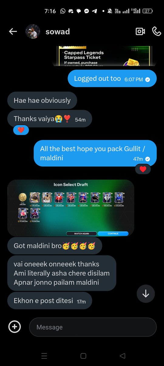 Zihan49122's tweet photo. I made a promise and i kept it!!
Enjoy your "Maldini"
You can be the next one too!
All you have to do is "like share and comment"
If you are a f2p player and in need help with a boost comment You can be a random winner too!!
You can win up to 1k FC points!! https://t.co/10JBgPzJVt