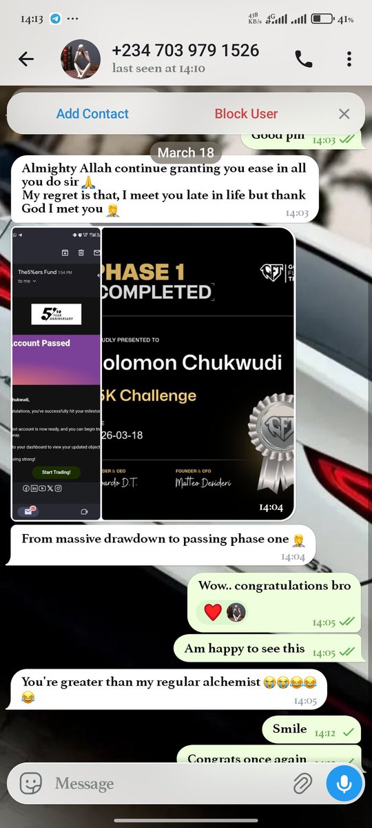 “I don’t walk alone… we win together 🤝
Another member just passed Phase 1 using my setups 🔥
From drawdown to breakthrough.
This is the standard inside my community.”