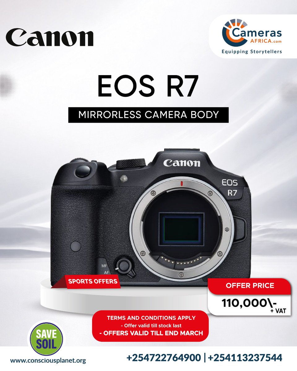 CamerasAfrica's tweet image. Ready to level up your shots? 📸🔥
Our exclusive sports offer is ON till month end! Grab your Canon cameras and lenses at unbeatable deals. Whether you're shooting action or moments this is your shot.
#CamerasAfrica #camerasoffers #CaptureTheAction