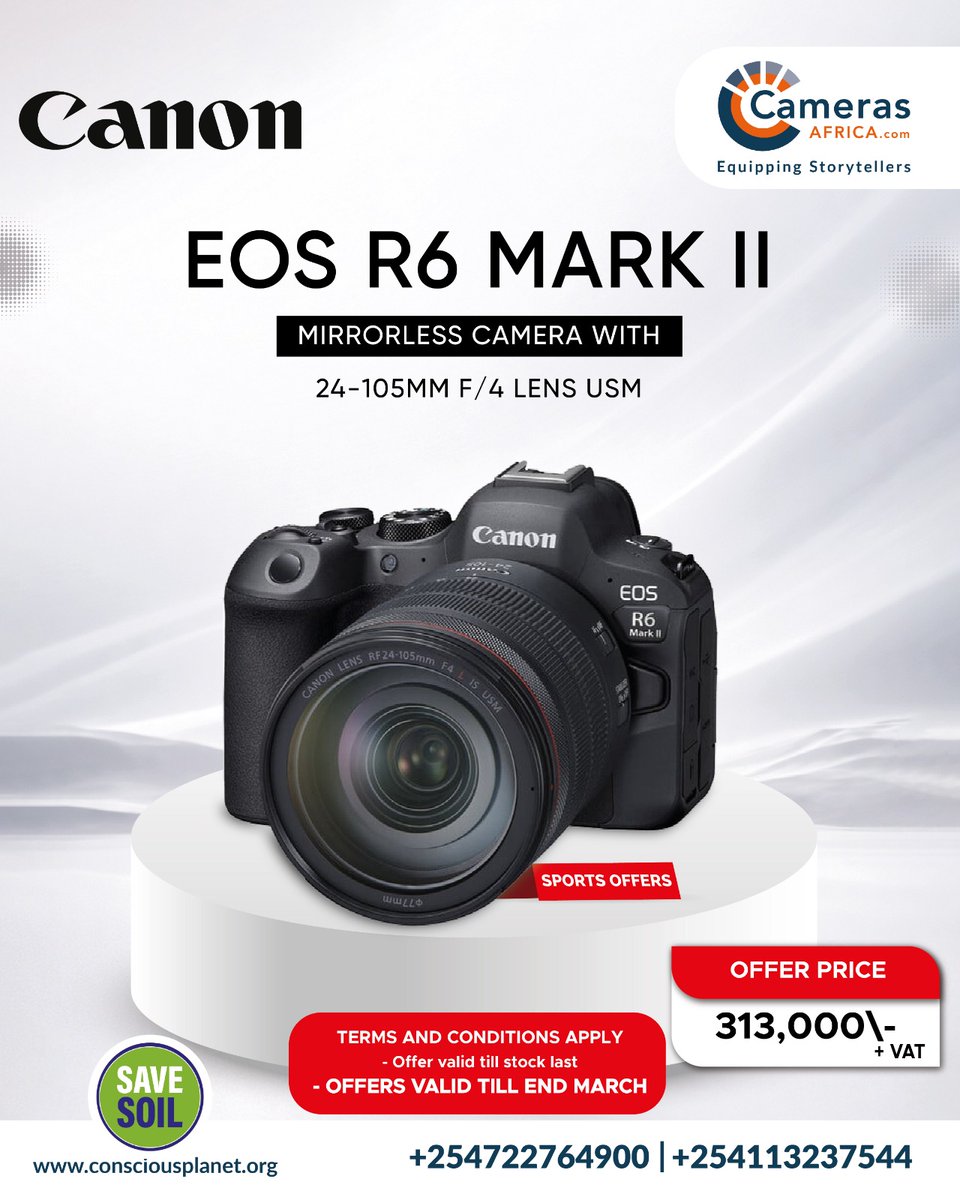 CamerasAfrica's tweet image. Ready to level up your shots? 📸🔥
Our exclusive sports offer is ON till month end! Grab your Canon cameras and lenses at unbeatable deals. Whether you're shooting action or moments this is your shot.
#CamerasAfrica #camerasoffers #CaptureTheAction