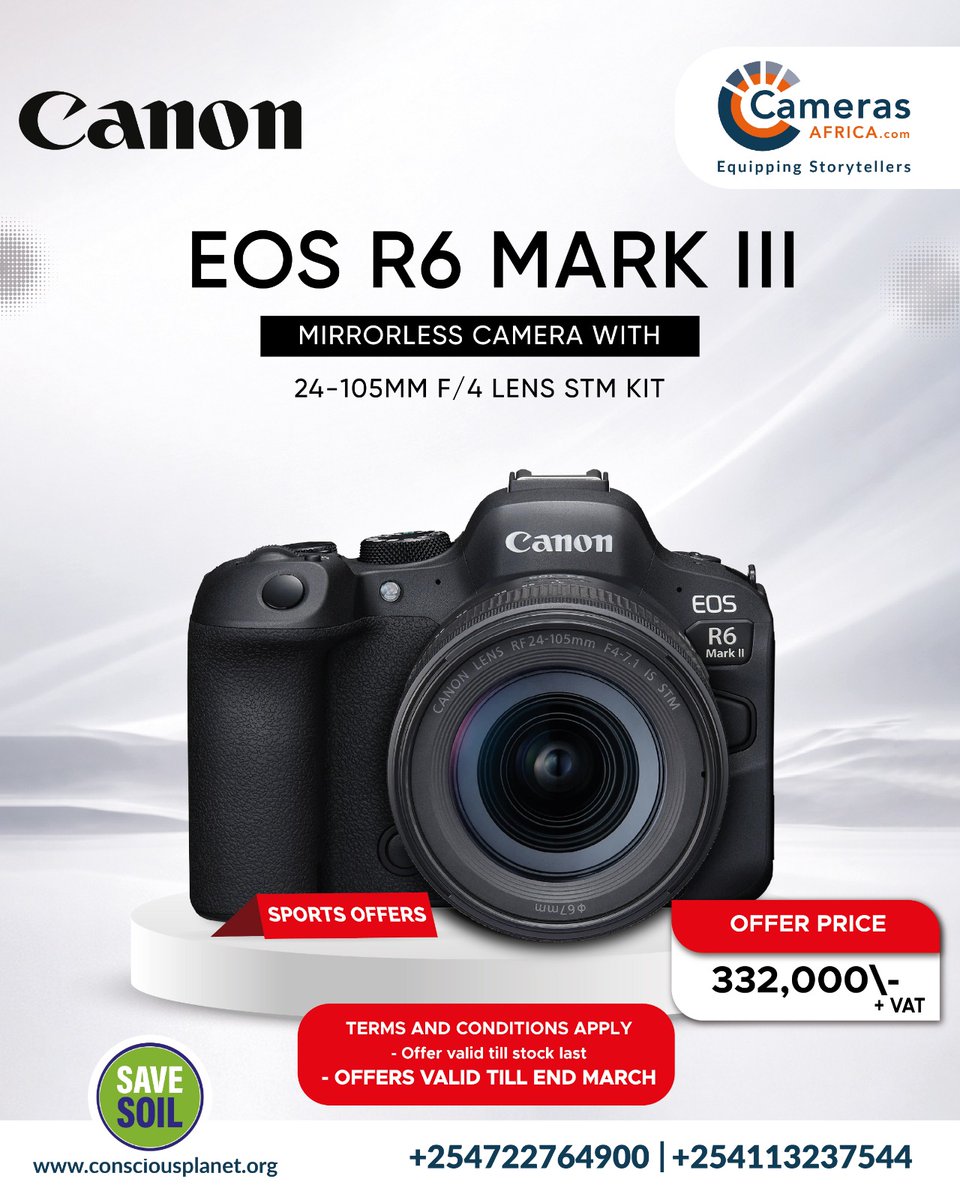 CamerasAfrica's tweet image. Ready to level up your shots? 📸🔥
Our exclusive sports offer is ON till month end! Grab your Canon cameras and lenses at unbeatable deals. Whether you're shooting action or moments this is your shot.
#CamerasAfrica #camerasoffers #CaptureTheAction